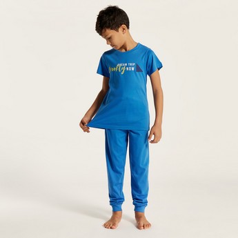 Juniors 4-Piece Printed T-shirt with Shorts and Pyjama Set