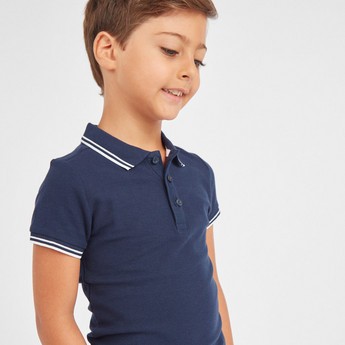 Juniors Polo Neck T-Shirt with Short Sleeves