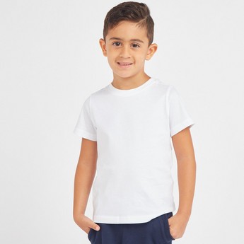 Juniors Solid T-shirt with Round Neck and Short Sleeves - Set of 2