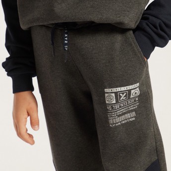 XYZ Printed Jog Pants with Pockets and Drawstring Closure