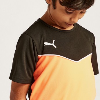 PUMA Panelled Round Neck T-shirt with Short Sleeves