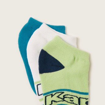 Kappa Logo Print Ankle Length Socks - Set of 3