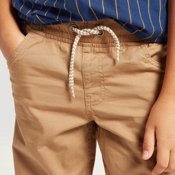 Juniors Solid Pants with Pockets and Drawstring Closure