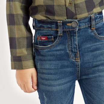 Lee Cooper Textured Jeans with Pocket Detail and Belt Loops