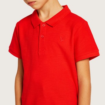 Juniors Solid Polo T-shirt with Short Sleeves