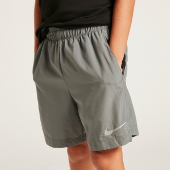 Nike Solid Shorts with Elasticated Waistband and Pockets