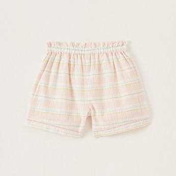 Giggles Striped Shorts with Button Detail and Elasticised Waistband