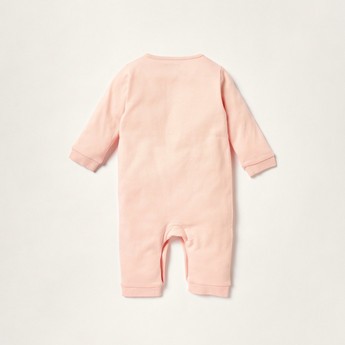 Juniors Embroidered Sleepsuit with Long Sleeves and Button Closure