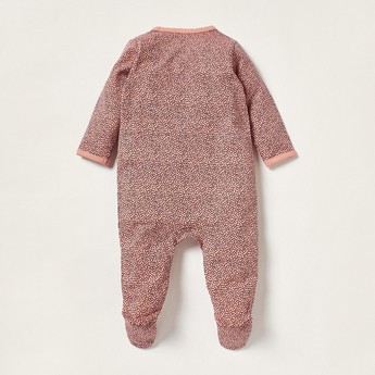 Juniors Printed Sleepsuit with Long Sleeves and Crew Neck