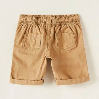 Juniors Solid Shorts with Drawstring Closure and Pockets