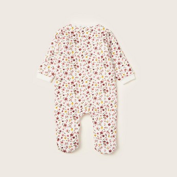 Juniors Floral Print Round Neck Sleepsuit