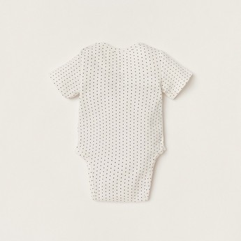 Giggles All-Over Printed Bodysuit with Short Sleeves