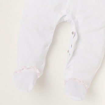 Giggles Embroidered Sleepsuit with Long Sleeves