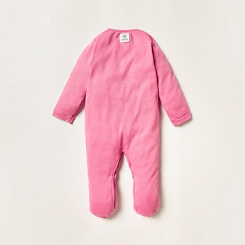 Expo 2020 Logo Print Closed Feet Sleepsuit with Button Closure