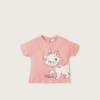 Disney Marie Print Crew Neck T-shirt with Short Sleeves - Set of 2