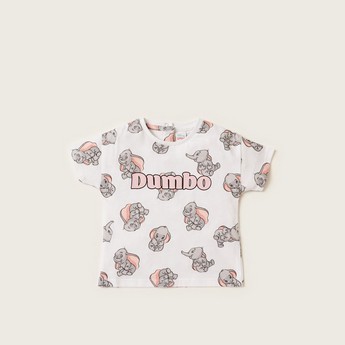 Disney Dumbo Print Crew Neck T-shirt with Short Sleeves - Set of 2