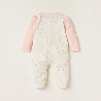 Juniors All-Over Print Closed Feet Sleepsuit with Long Sleeves