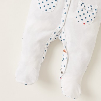 Juniors Printed Closed Feet Sleepsuit with Snap Closure