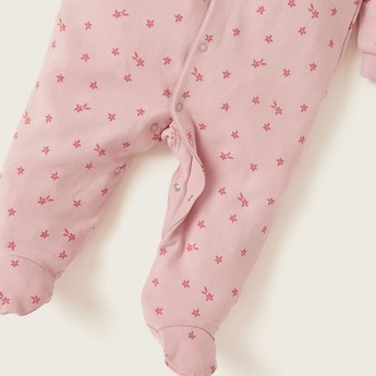 Juniors All-Over Floral print Closed Feet Sleepsuit with Long Sleeves