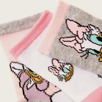 Disney Daisy Duck Print Socks with Elasticated Hem - Set of 3