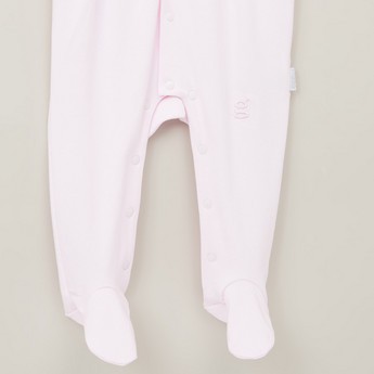 Giggles Textured Closed Feet Sleepsuit with Long Sleeves