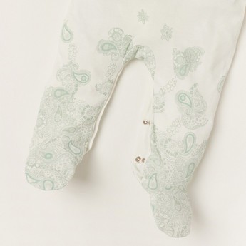 Giggles Paisley Printed Sleepsuit with Peter Pan Collar