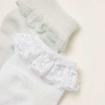 Giggles Textured Socks with Ruffles - Set of 2