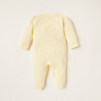 Giggles Embellished Closed Feet Sleepsuit with Long Sleeves