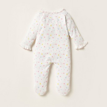 Juniors Printed Closed Feet Sleepsuit with Button Closure