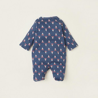 Juniors All-Over Printed Closed Feet Sleepsuit with Long Sleeves