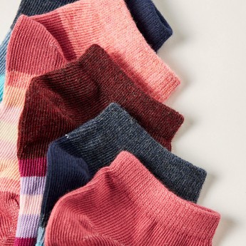 Juniors Striped Ankle Length Socks - Set of 5