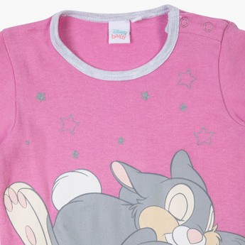 Disney Printed Long Sleeves T-shirt and Pyjama Set