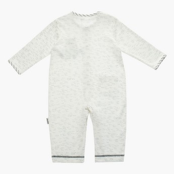 Juniors Happy Bear Open Feet Sleepsuit with Snap Button Closure