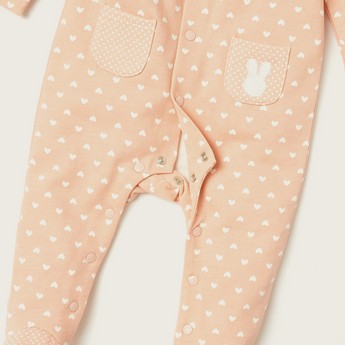 Giggles Printed Sleepsuit with Long Sleeves