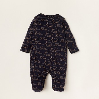 Juniors All-Over Print Closed Feet Sleepsuit with Long Sleeves