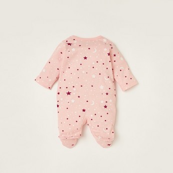 Juniors All-Over Printed Closed Feet Sleepsuit with Long Sleeves