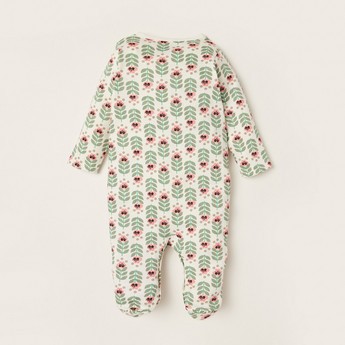 Juniors All-Over Printed Closed Feet Sleepsuit with Long Sleeves