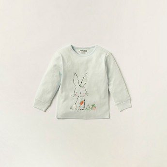 Juniors Bunny Print Long Sleeves T-shirt and Pyjama Set