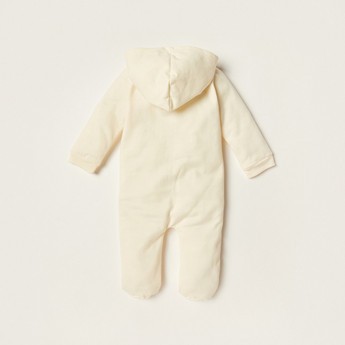 Juniors Solid Closed Feet Sleepsuit with Long Sleeves and Hood