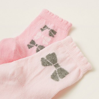 Juniors Printed Socks with Scalloped Hem - Pack of 2