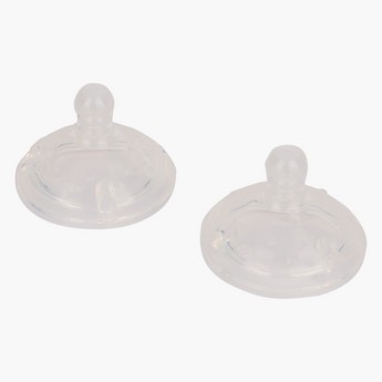 Nuby Wide Neck Slow Flow Teat - Set of 2