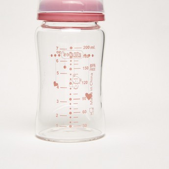 Giggles Printed Glass Feeding Bottle - 200 ml