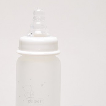 Giggles Glass Feeding Bottle with Silicone Sleeve - 120 ml