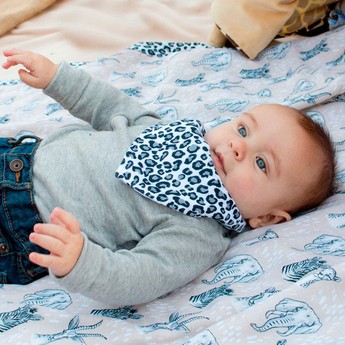 Bebe Au Lait Leopard Print Bamboo Blend Bandana Bib