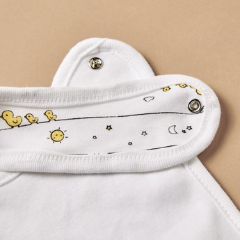 Juniors Embroidered Detail Bib with Press Button Closure