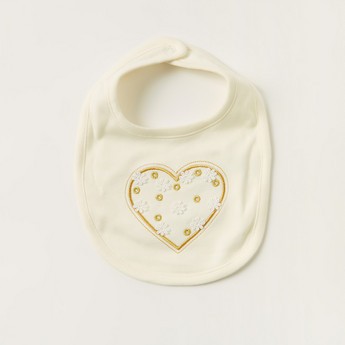 Juniors Embroidered Bib with Snap Button Closure