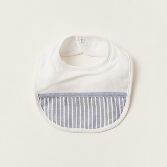 Giggles Striped Bib with Press Button Closure