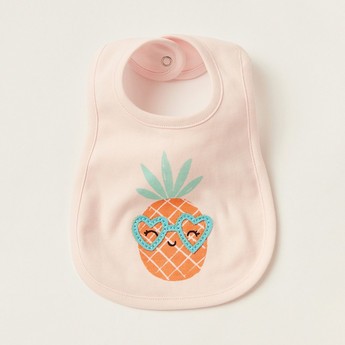 Juniors Pineapple Printed Bib with Snap Closure