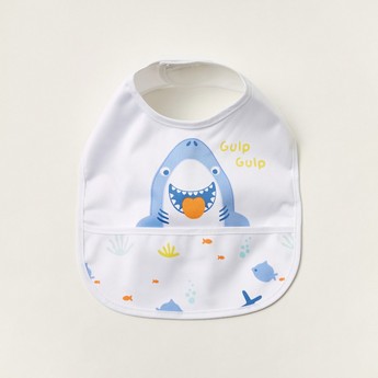 Juniors Printed Bib with Press Button Closure - Set of 2