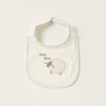 Juniors Embroidered Bib with Snap Button Closure